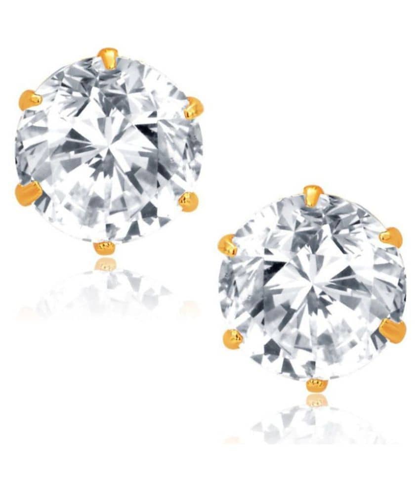 Fashion Frill Single Stone Round Shape Earring - Earrings | Buy online on ZillyBuy