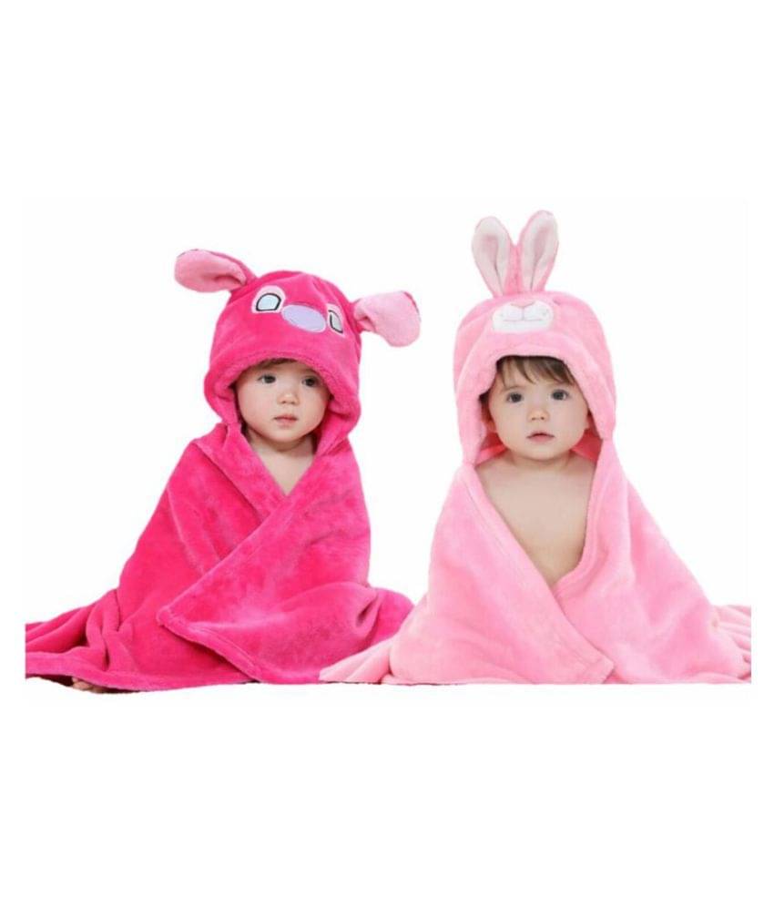     			Brandonn - Pink Flannel Baby Blanket (Pack Of 2)