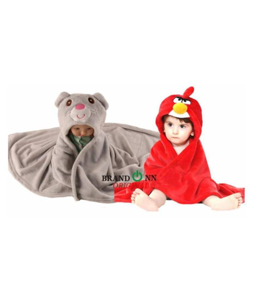     			Brandonn - Multicolor Flannel Baby AC Blanket (Pack Of 2)