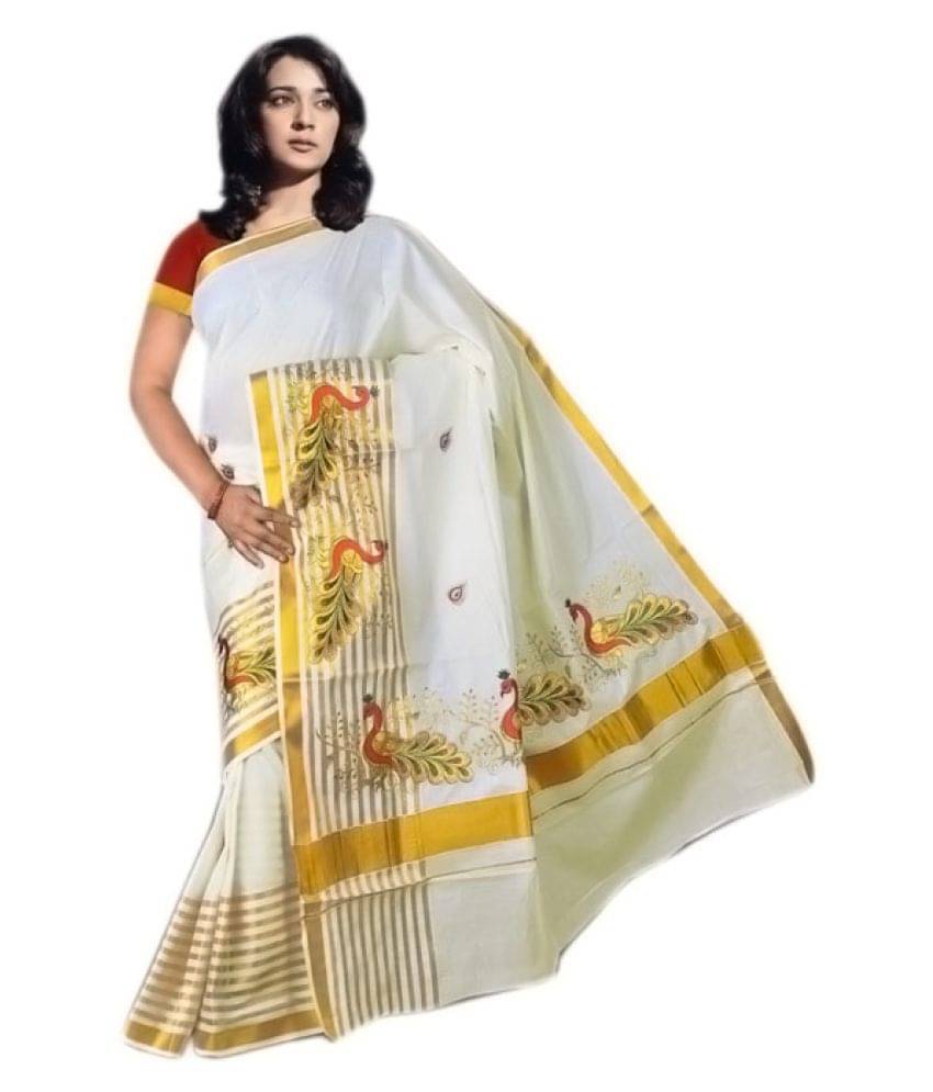     			RSV FABRICS Cotton Saree With Unstitched Blouse Piece ( Grey,Beige )