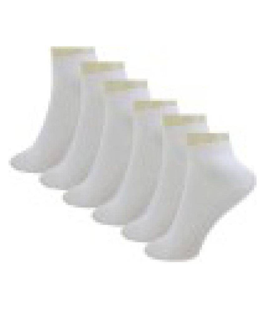     			Tahiro White Casual Ankle Length Socks