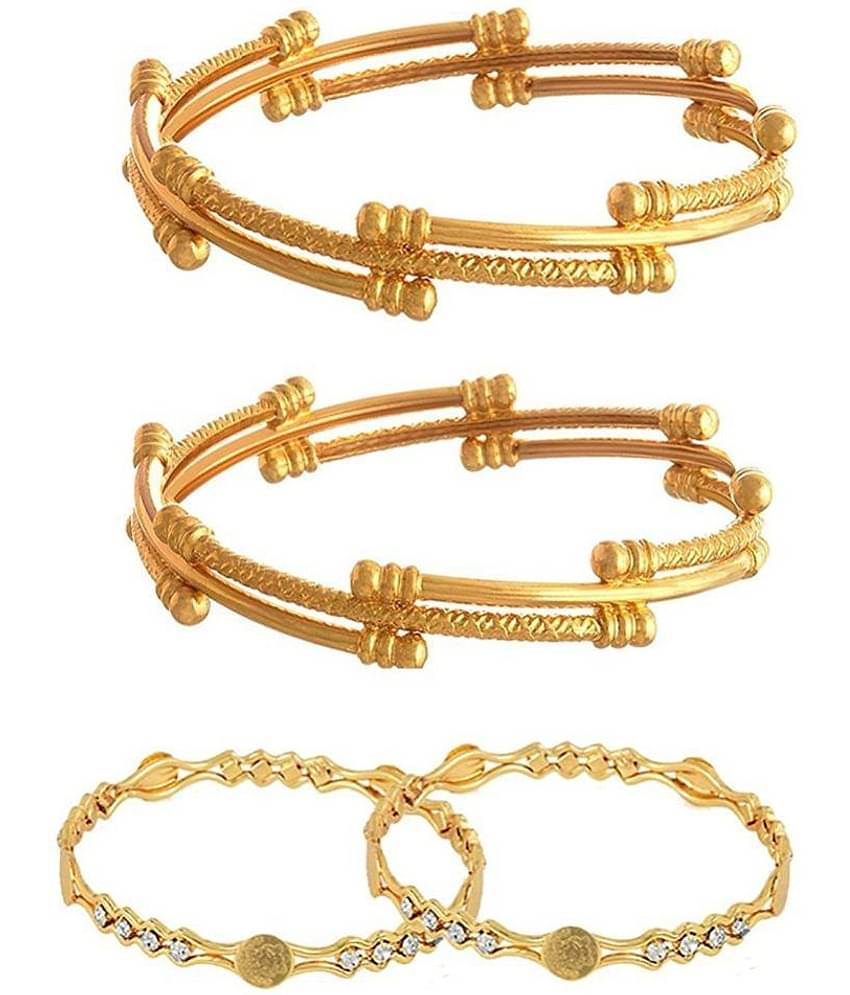 YouBella Fashion Jewellery Traditional Combo of Gold Plated Bracelet Bangles Set For Girls and Women (2.6)
