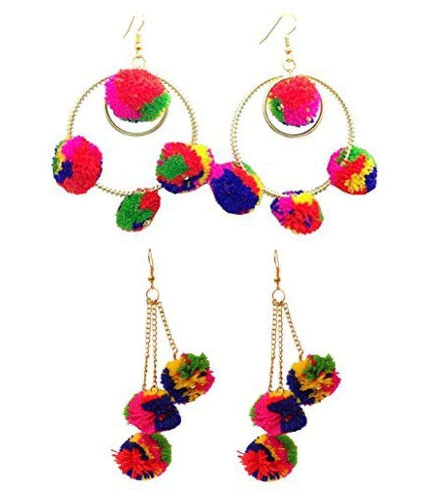 YouBella Multicolor pearl combo Dangle & Drop earrings for Women YouBella Multicolor pearl combo Dangle & Drop earrings for Women