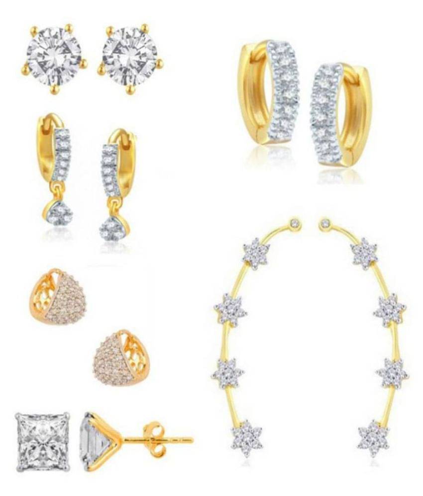    			Gold Plated Hoop Earrings For Women (Combo Of 6)