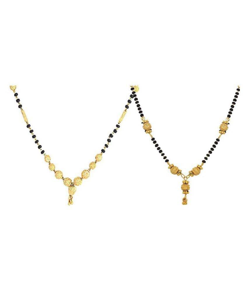     			Zeneme Combo of 2 Gold Plated Mangalsutra Necklace for Women