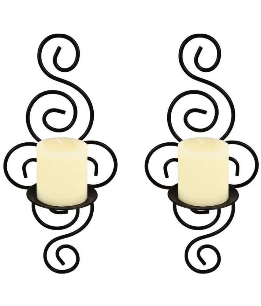 Hosley Set of 2 Decorative Black Metal Wall Sconce - Pack of 2