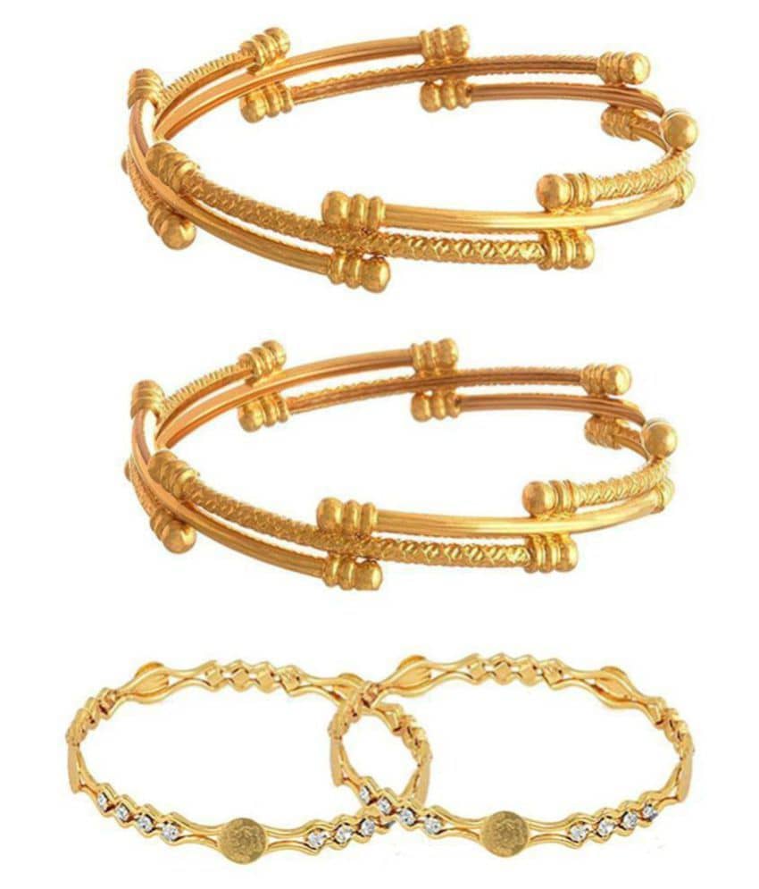 YouBella Fashion Jewellery Traditional Combo of Gold Plated Bracelet Bangles Set For Girls and Women (2.6) - Bangles & Bracelets | Buy online on ZillyBuy