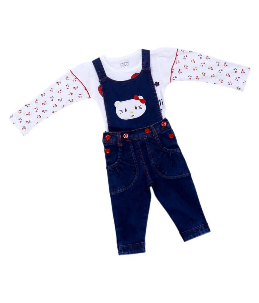 Me N My CLOSET Unisex for Baby 100% Cotton Dungaree Sets ( Multi )