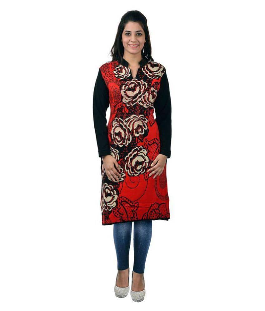 Japroz Multicolor Woollen Straight Kurti - Kurtis, Tunics | Buy online on ZillyBuy