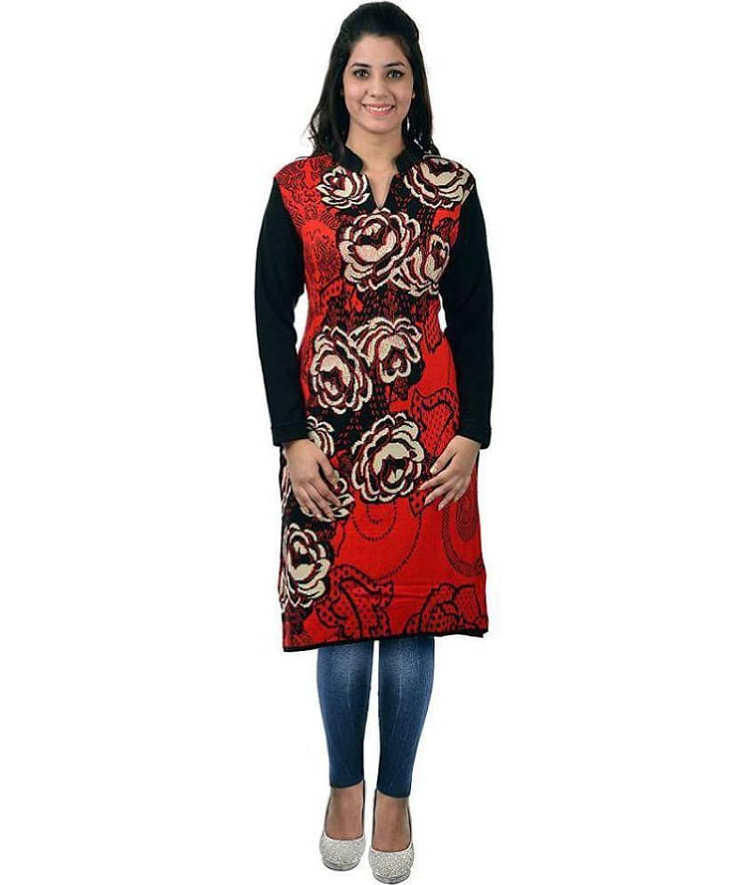Japroz Multicolor Woollen Straight Kurti - Kurtis, Tunics | Buy online on ZillyBuy
