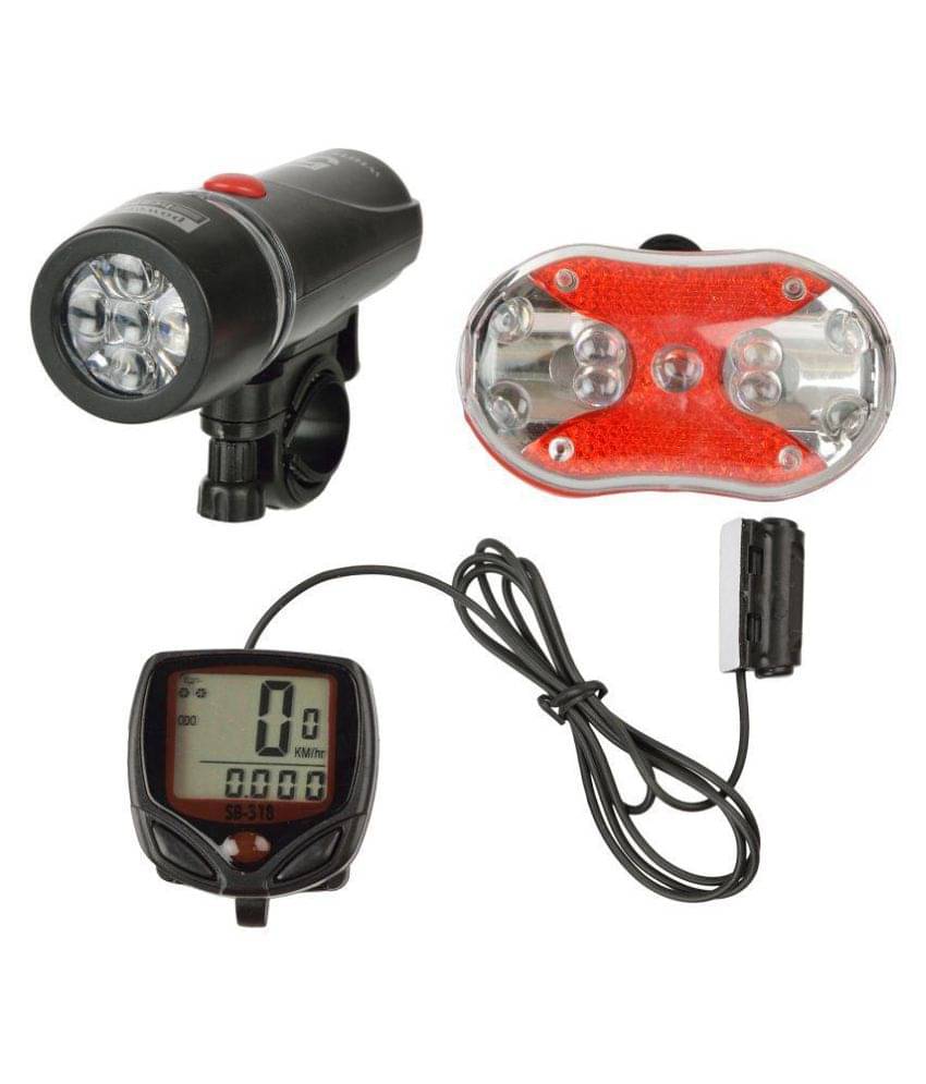 DarkHorse Imported Bicycle 2 Mode 9 LED Front Light & 7 Mode 9 LED Rear Light with Cyclo Computer Wired Combo DarkHorse Imported Bicycle 2 Mode 9 LED Front Light & 7 Mode 9 LED Rear Light with Cyclo Computer Wired Combo