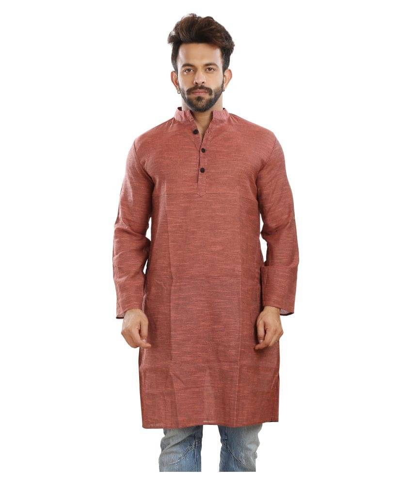     			Vivid India Pink Cotton Kurta