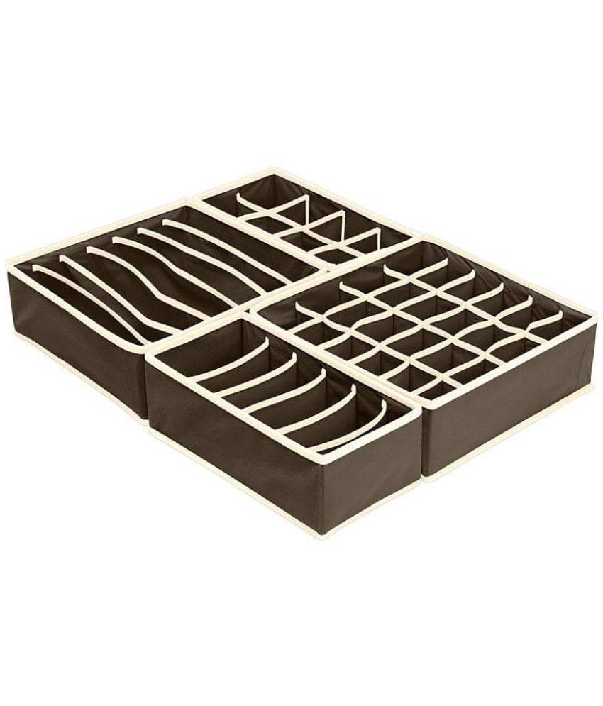     			House of Quirk Set of 4 Foldable Storage Box Type Non-Smell Drawer Organizer Closet Storage for Socks Bra Tie Scarfs