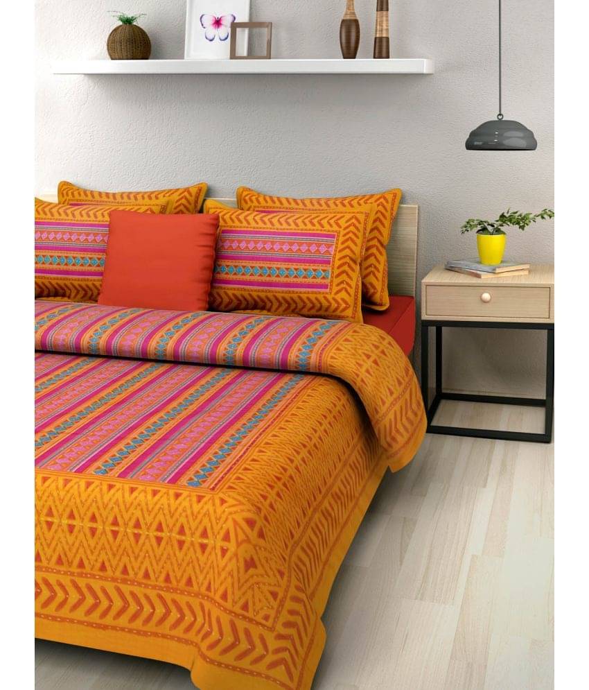     			Bombay Spreads Cotton King Bedsheet ( Yellow )