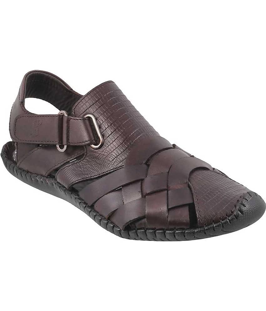 J Fontini MOCHI Men COFFEE LEATHER Copper Sandals