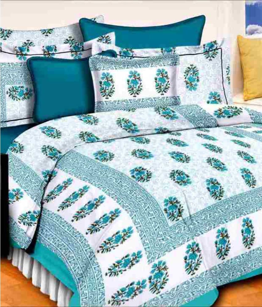 Uniqchoice Cotton King Bedsheet ( Multicolor )