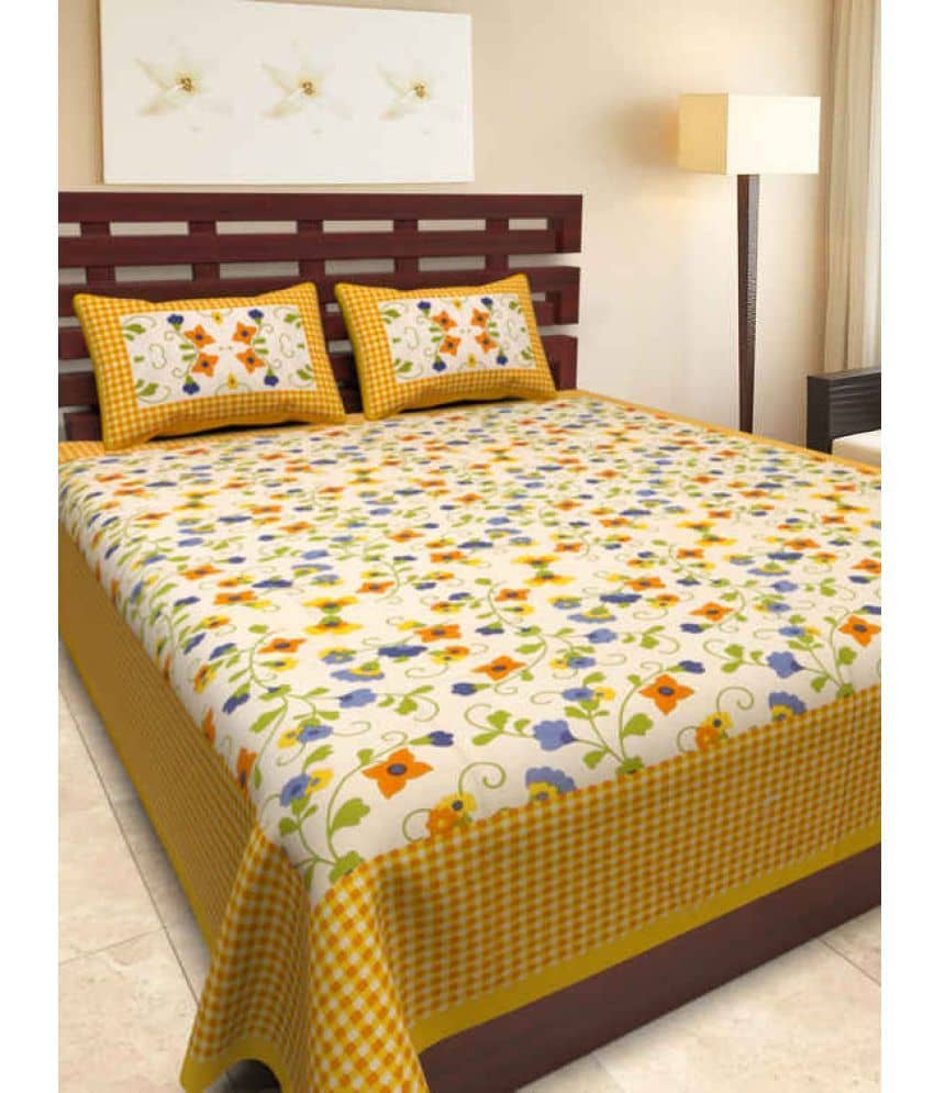 Uniqchoice Cotton King Bedsheet ( Multicolor )
