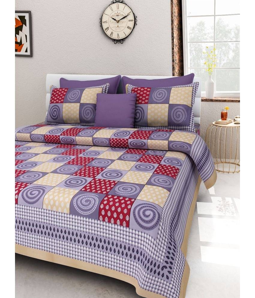     			Uniqchoice Cotton King Bedsheet ( Multicolor )