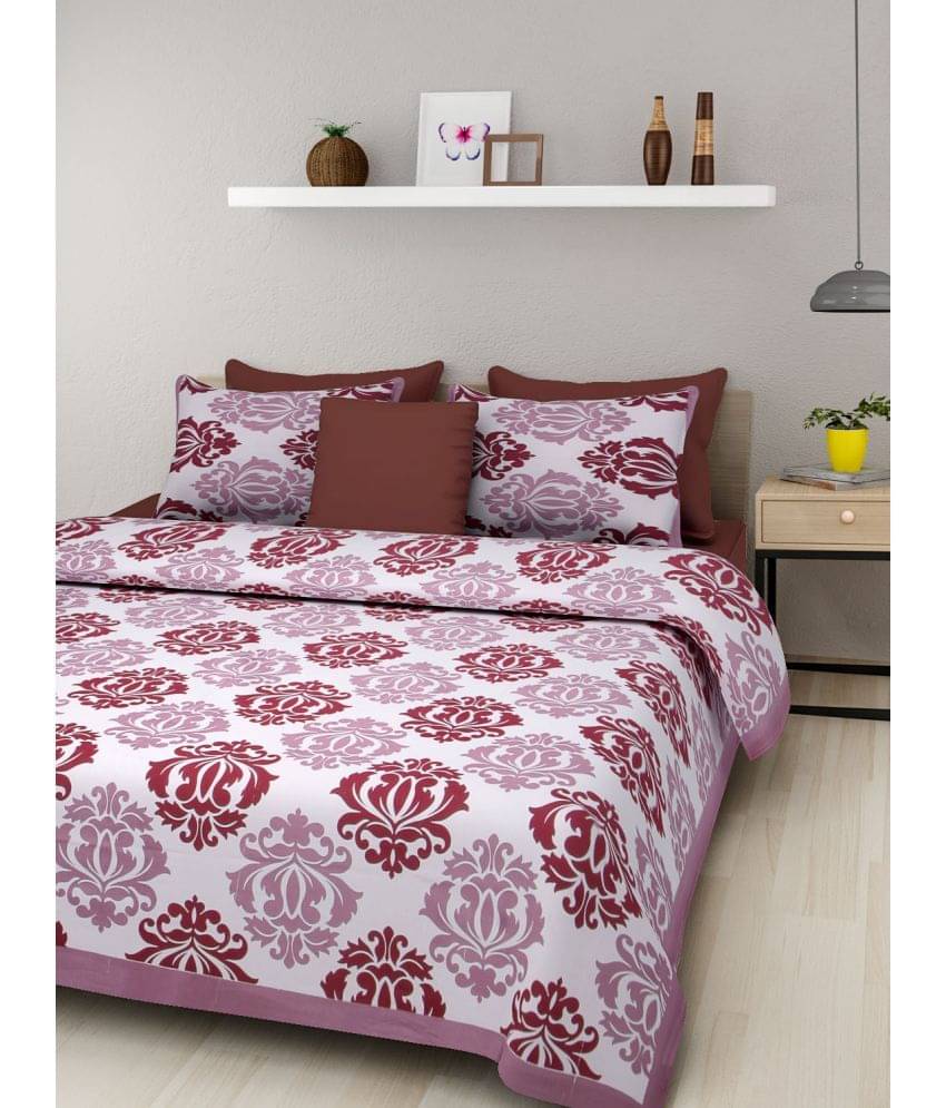    			UniqChoice Cotton Double Bedsheet with 2 Pillow Covers
