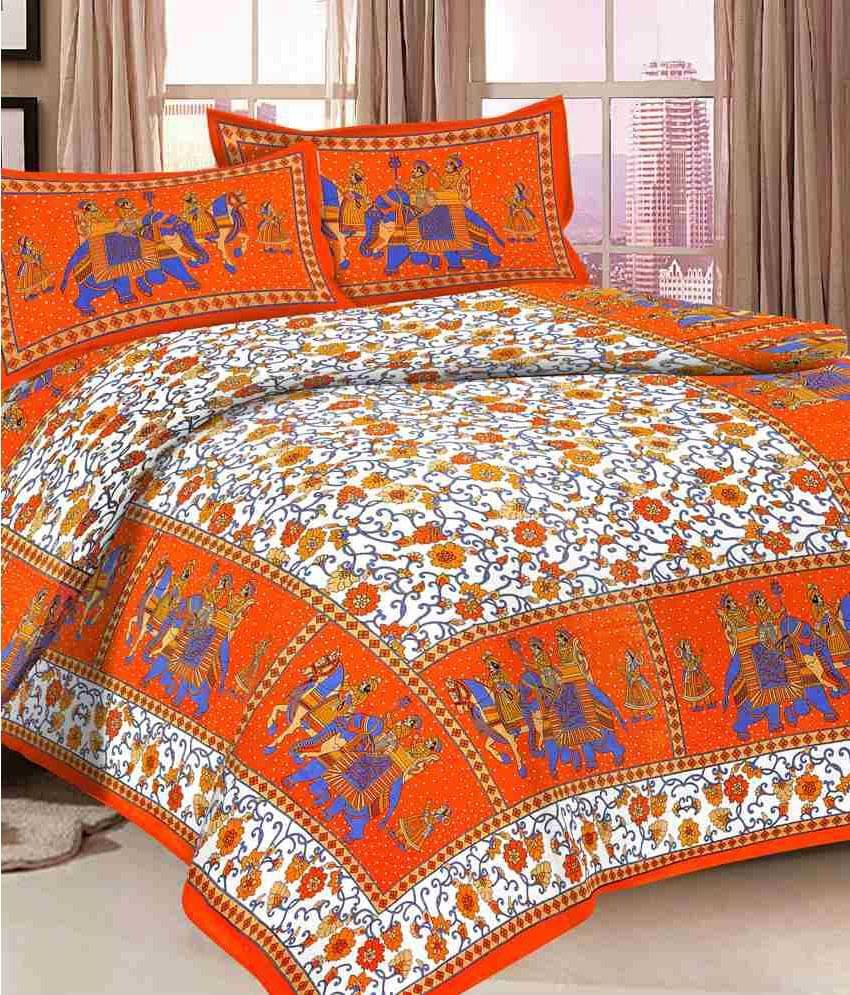     			Uniqchoice Cotton King Bedsheet ( Multicolor )