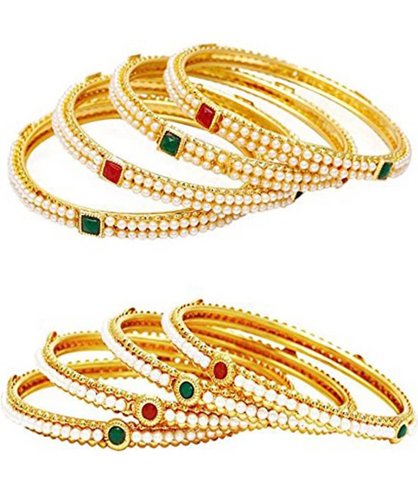 Zeneme Fashion Jewellery Traditional Combo of Gold Plated Bracelet Bangles Set For Girls and Women - Bangles & Bracelets | Buy online on ZillyBuy