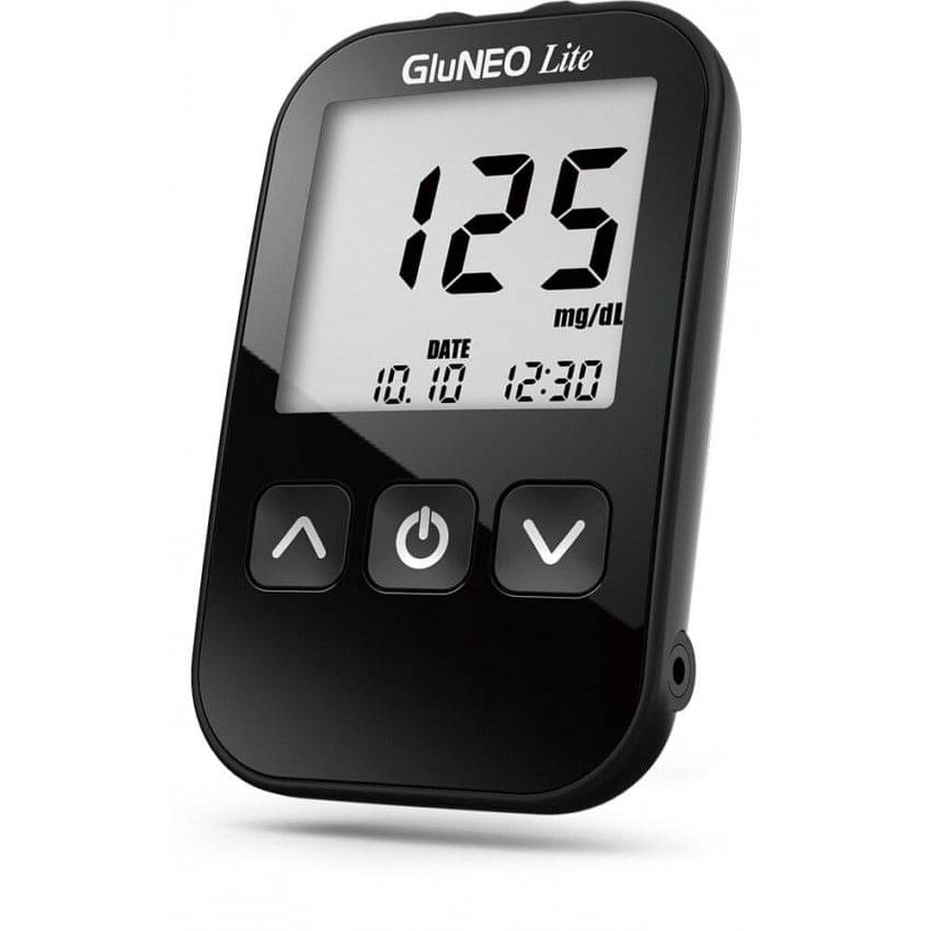     			GLUNEO LITE Blood Glucometer with 25 Test Strips Infopia Expiry March 2024