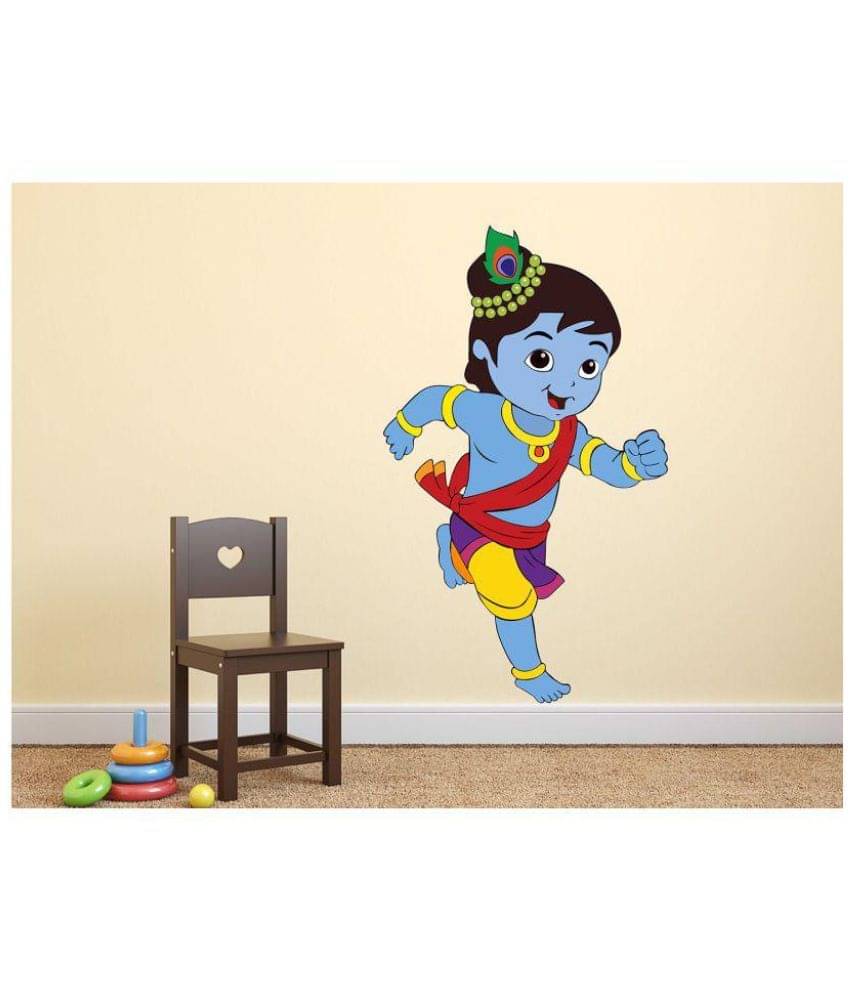     			WallStick Cute Baby Krishna Theme Vinyl Sticker