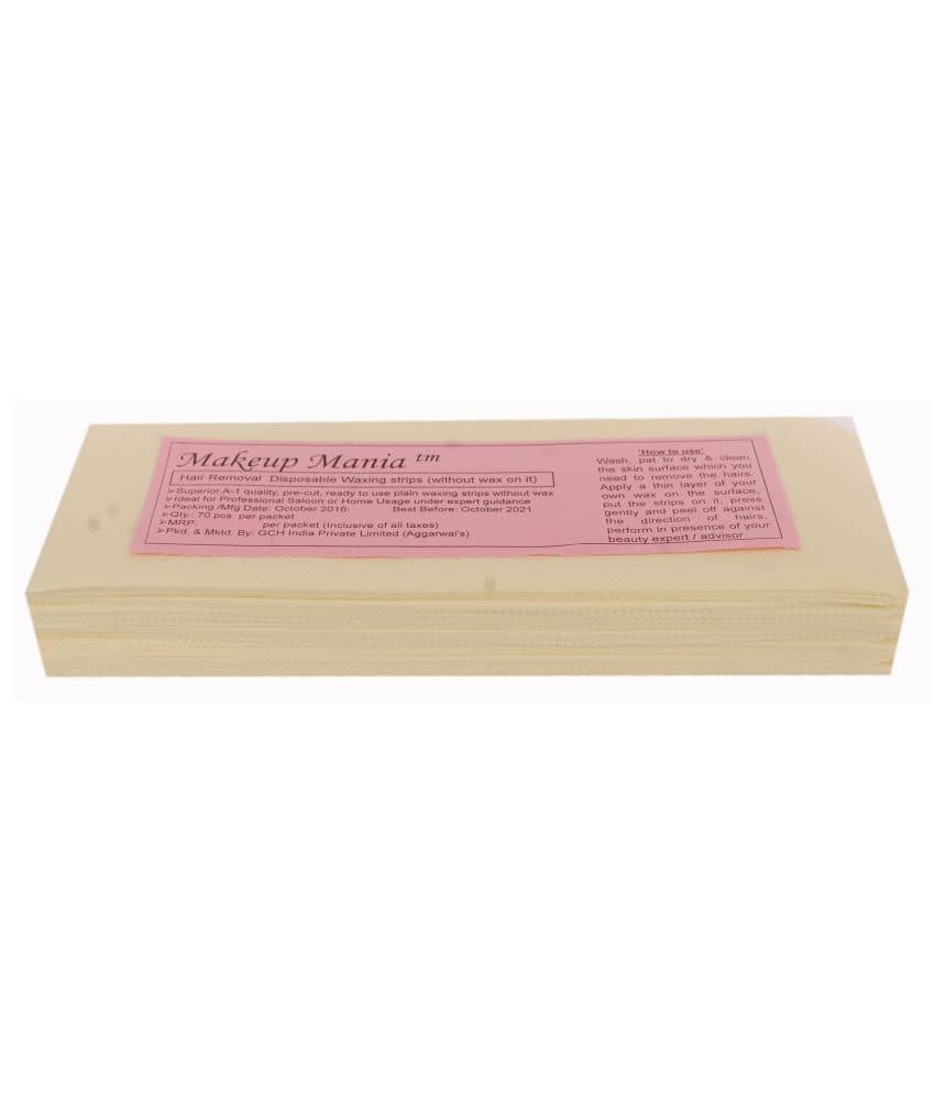 Makeup Mania Hair Removal Waxing Strips 70 Strips (1 Pkt x 70) Non-Woven Body Wax Strips (Ivory)