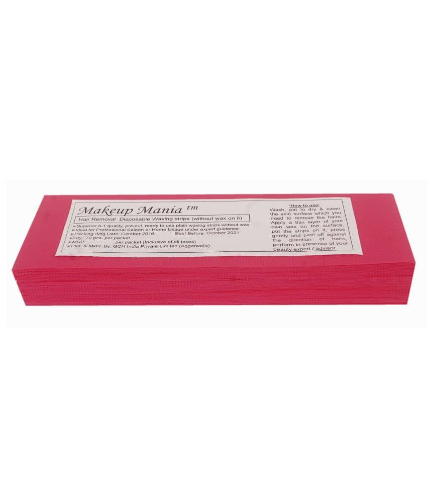 Makeup Mania Hair Removal Waxing Strips 70 Strips (1 Pkt x 70) Non-Woven Body Wax Strips (Red)