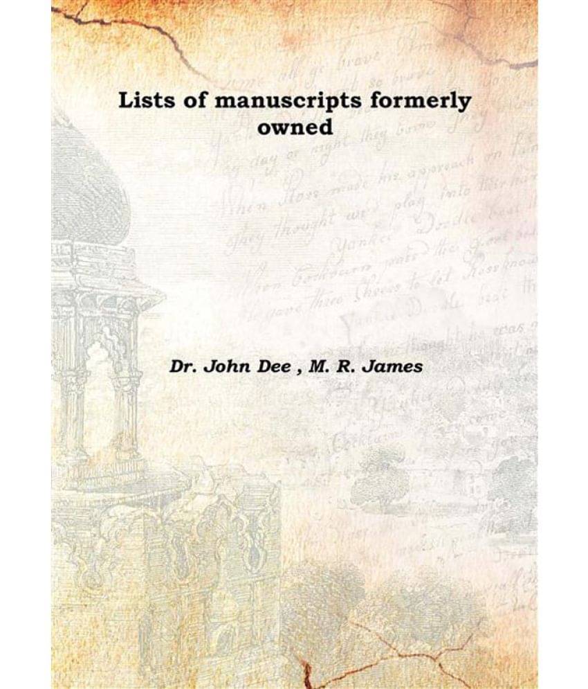     			Lists of manuscripts formerly owned 1921 [Hardcover]