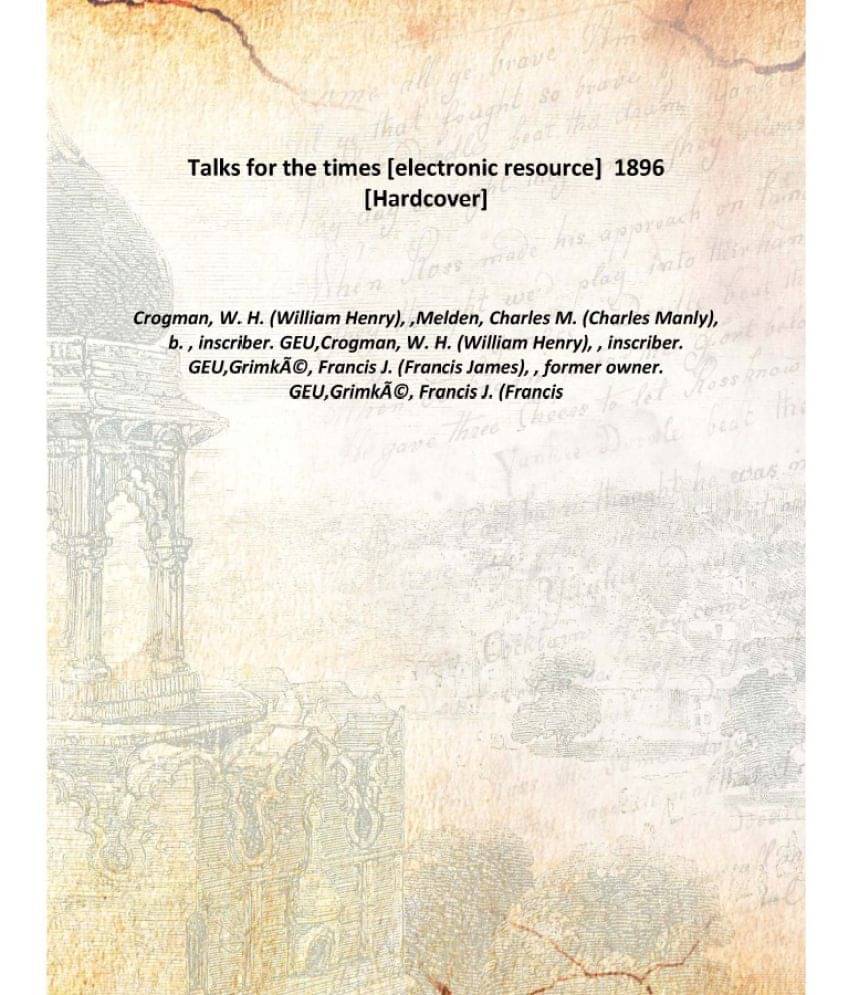     			Talks for the times 1896 [Hardcover]
