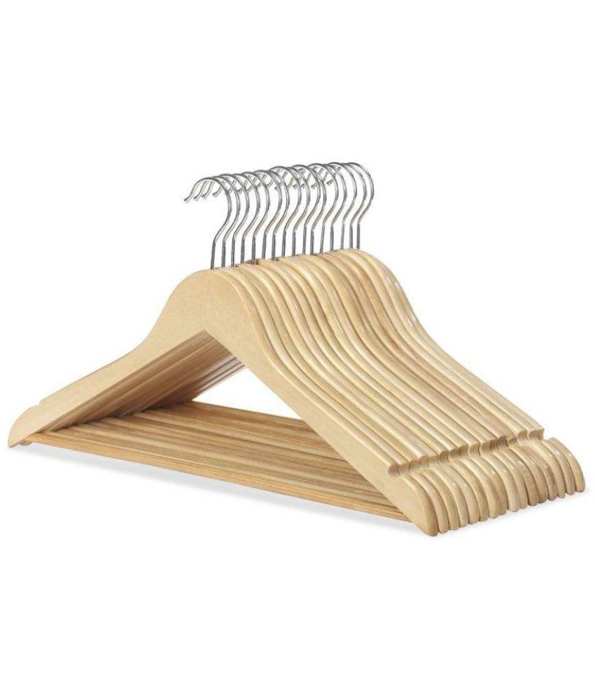     			Aadhya wooden hanger Pack Of 14 Pieces For Jeans Trousers Shirt Saree Salwar