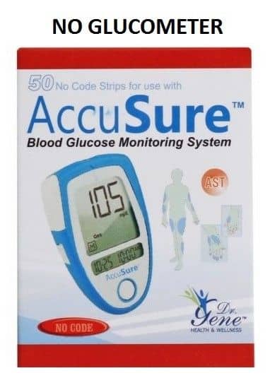 Dr. Gene ACCUSURE Blood Glucose Test Strips - 50 Strips (Pack of 1)