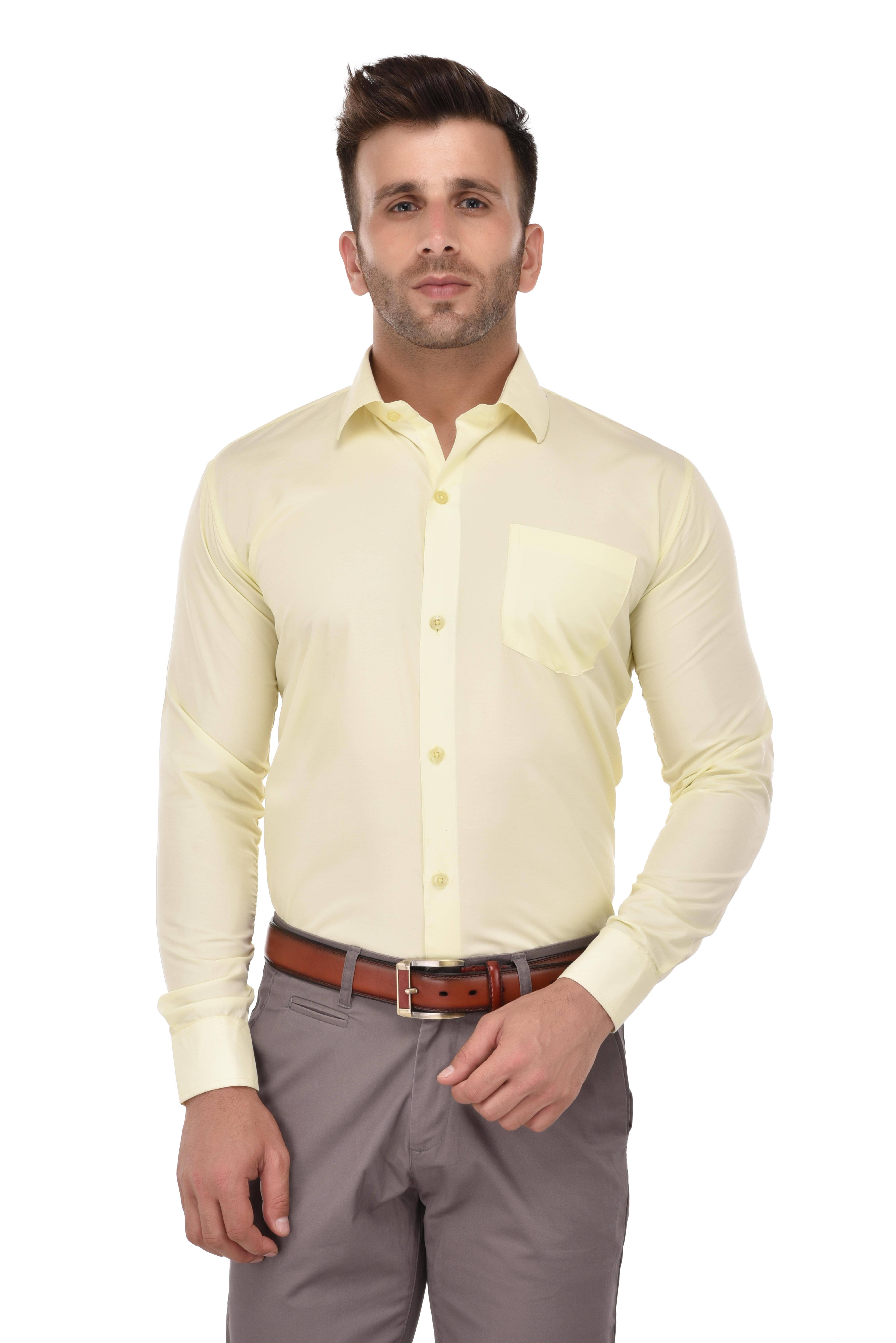     			KMB ROYAL Yellow Regular Fit Shirt