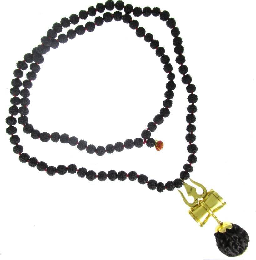 Shivoham 5 Mukhi Rudraksha Mala with Shiv Trishul & Damru 5 Face Rudraksha Shivoham 5 Mukhi Rudraksha Mala with Shiv Trishul & Damru 5 Face Rudraksha