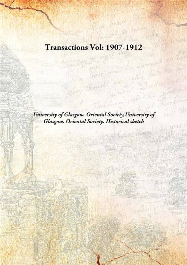     			Transactions Volume 1907-1912 [Hardcover]