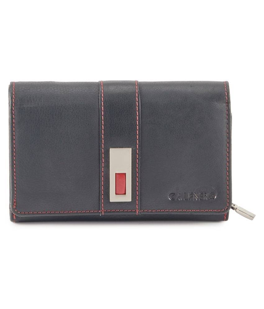     			Calfnero Black Pure Leather Handbags Accessories