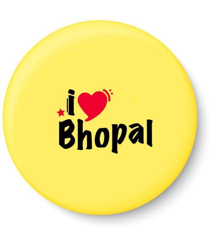 PEACOCKRIDE I Love Bhopal Stainless Steel Round Fridge Magnets Fridge Magnet - Pack of 1 PEACOCKRIDE I Love Bhopal Stainless Steel Round Fridge Magnets Fridge Magnet - Pack of 1