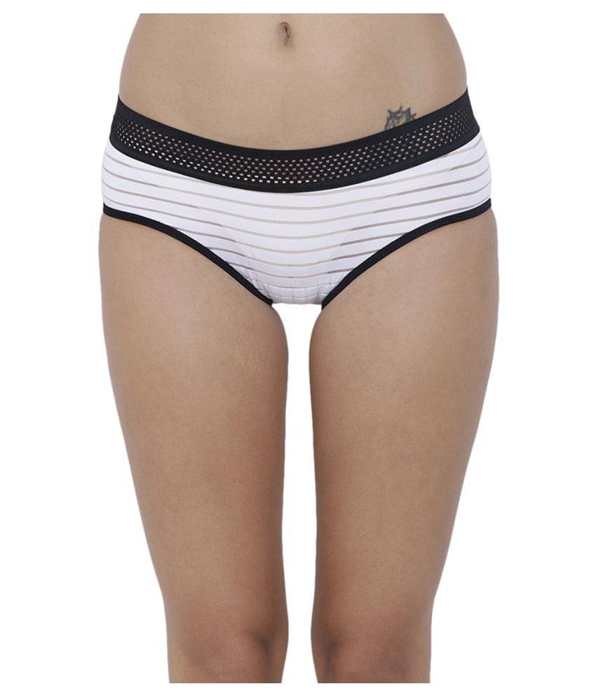 BASIICS By La Intimo Polyester Women's Briefs ( White ) BASIICS By La Intimo Polyester Women's Briefs ( White )