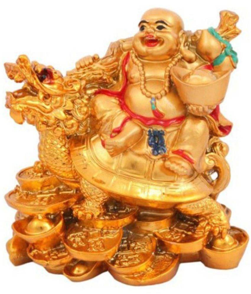     			Laughing Buddha Sitting On Dragon Tortoise For Protection
