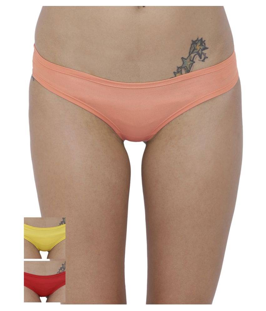 BASIICS By La Intimo Pack of 3 Polyester Women's Briefs ( Multi Color ) BASIICS By La Intimo Pack of 3 Polyester Women's Briefs ( Multi Color )