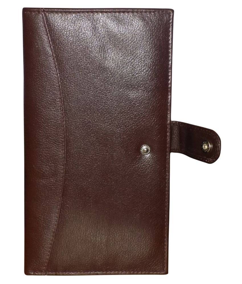     			Style 98 Button Brown Long Card Holder