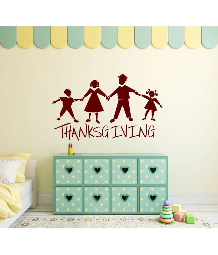 Decor Villa Family Thanks giving Motivational/Quotes Theme PVC Sticker