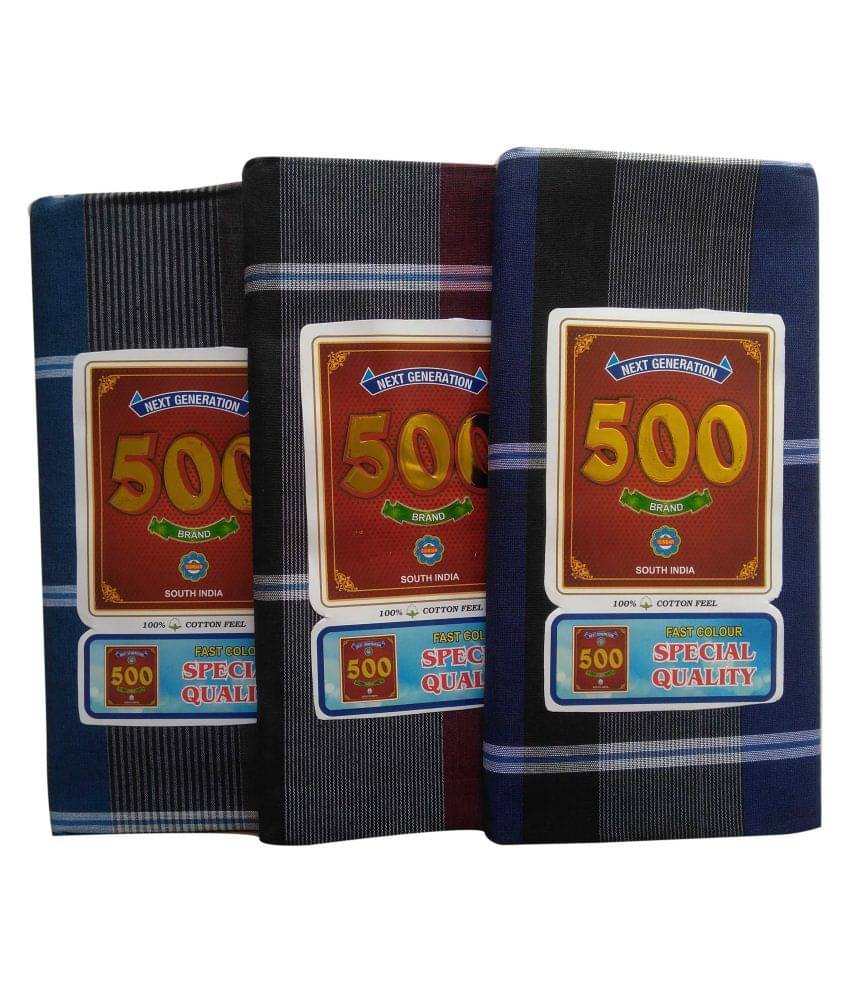     			sundar Multi Lungi Pack of 3