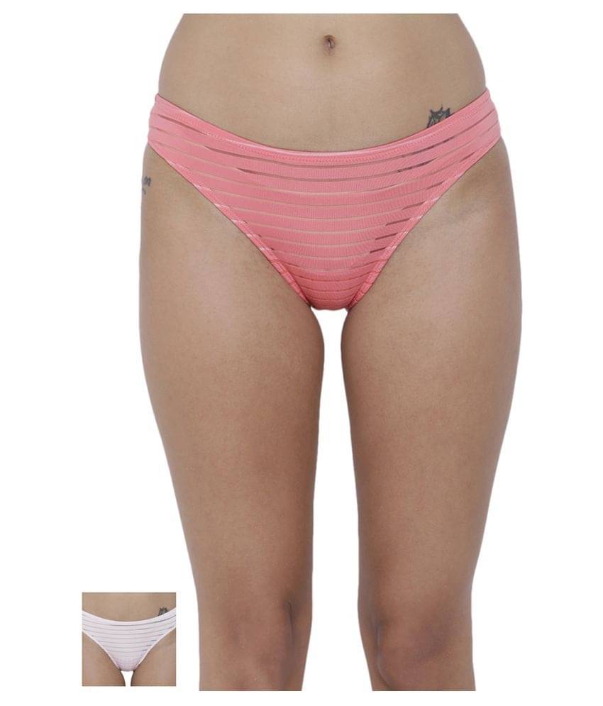BASIICS By La Intimo Pack of 2 Polyester Women's Briefs ( Multi Color ) BASIICS By La Intimo Pack of 2 Polyester Women's Briefs ( Multi Color )