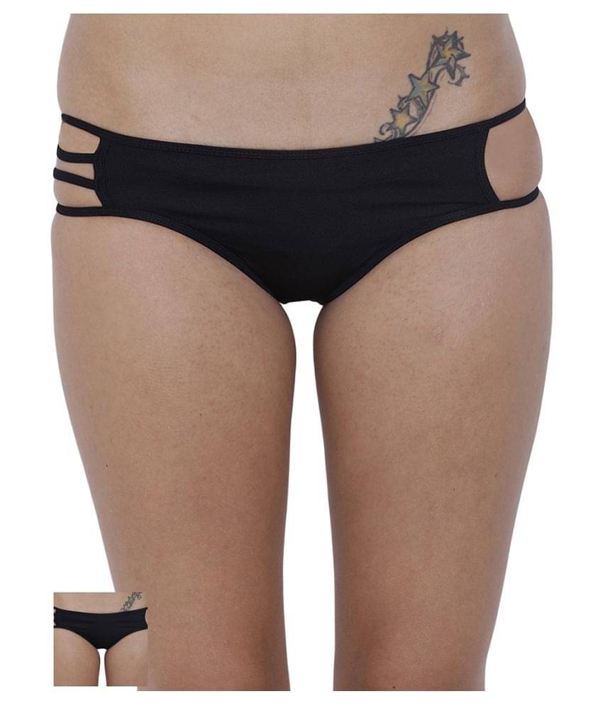 BASIICS By La Intimo Pack of 2 Polyester Women's Bikini Panties ( Multi Color ) BASIICS By La Intimo Pack of 2 Polyester Women's Bikini Panties ( Multi Color )