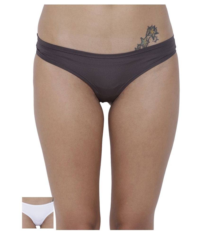 BASIICS By La Intimo Pack of 2 Polyester Women's Briefs ( Multi Color ) BASIICS By La Intimo Pack of 2 Polyester Women's Briefs ( Multi Color )