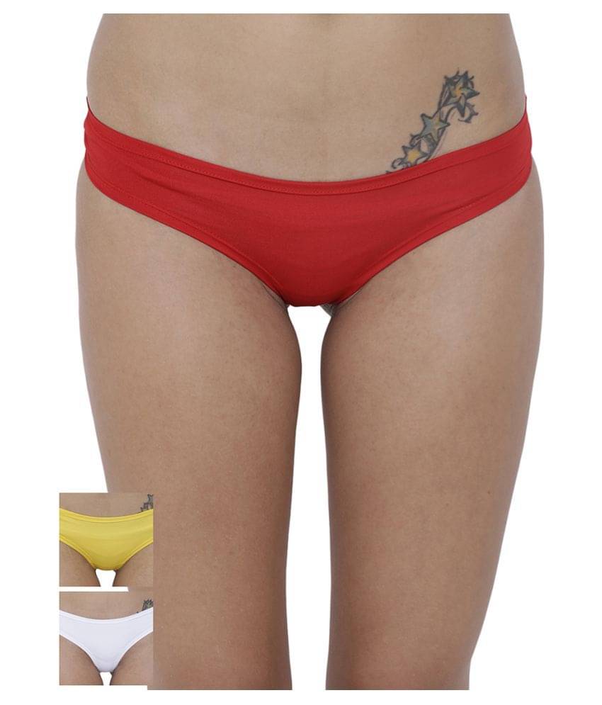 BASIICS By La Intimo Pack of 3 Polyester Women's Briefs ( Multi Color ) BASIICS By La Intimo Pack of 3 Polyester Women's Briefs ( Multi Color )