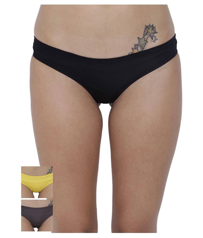 BASIICS By La Intimo Pack of 3 Polyester Women's Briefs ( Multi Color ) BASIICS By La Intimo Pack of 3 Polyester Women's Briefs ( Multi Color )