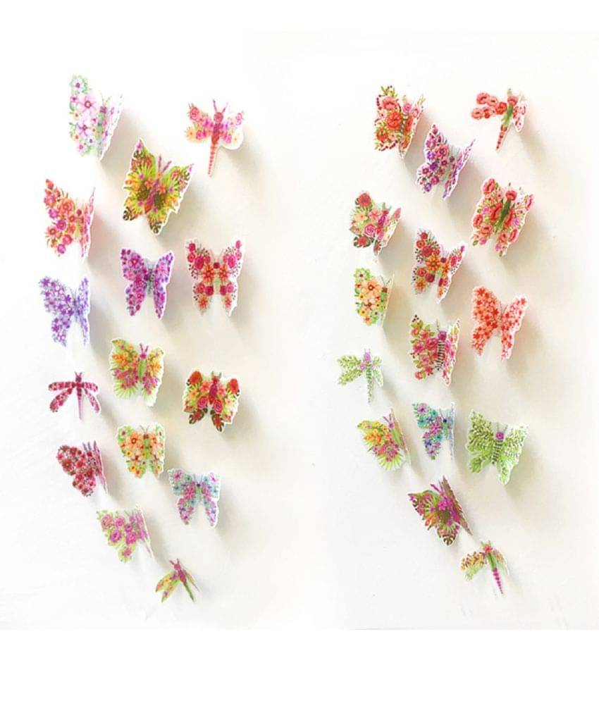     			Jaamso Royals Multicolor 3D Butterflies Nature Nature PVC 3D Sticker